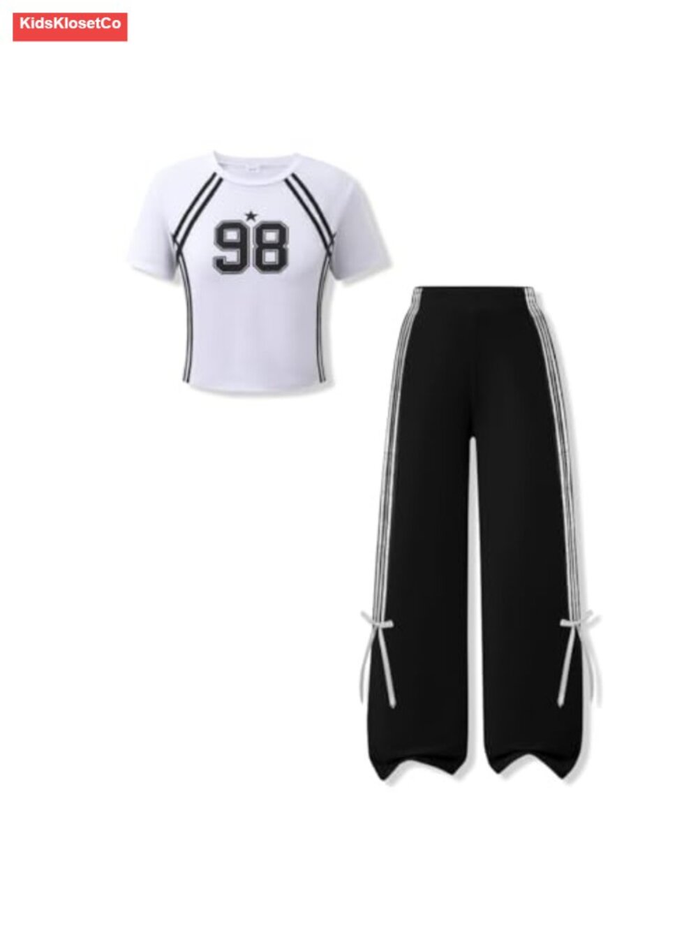 Tween Girls 2 Piece Outfit Striped Top & Wide-Leg Pants Summer Set
